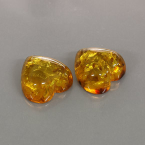 Gemas de ámbar naranja natural de  ct, transparente, transparente / translúcido