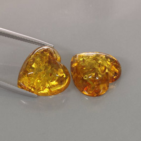 Gemas de ámbar naranja natural de  ct, transparente, transparente / translúcido