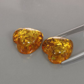 Gemas de ámbar naranja natural de  ct, transparente, transparente / translúcido