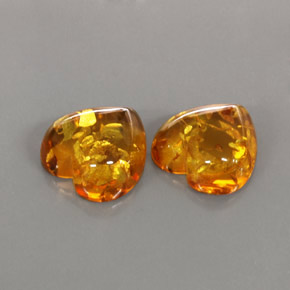 Gemas de ámbar naranja natural de  ct, transparente, transparente / translúcido