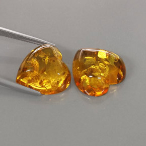 Gemas de ámbar naranja natural de  ct, transparente, transparente / translúcido