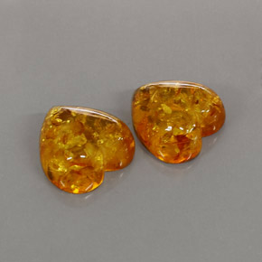 Gemas de ámbar naranja natural de  ct, transparente, transparente / translúcido