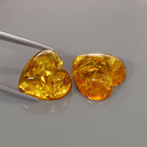 Gemas de ámbar naranja natural de  ct, transparente, transparente / translúcido