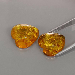 Gemas de ámbar naranja natural de  ct, transparente, transparente / translúcido