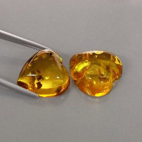 Gemas de ámbar naranja natural de  ct, transparente, transparente / translúcido