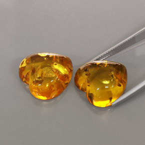 Gemas de ámbar naranja natural de  ct, transparente, transparente / translúcido