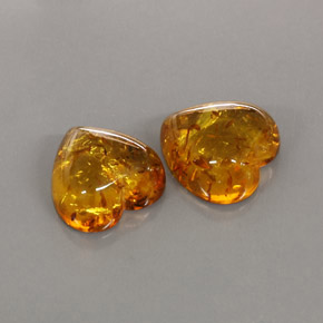 Gemas de ámbar naranja natural de  ct, transparente, transparente / translúcido