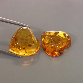 Gemas de ámbar naranja natural de  ct, transparente, transparente / translúcido