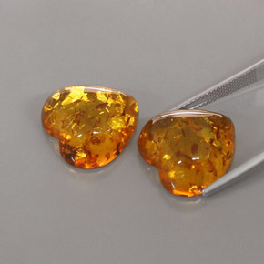 Gemas de ámbar naranja natural de  ct, transparente, transparente / translúcido