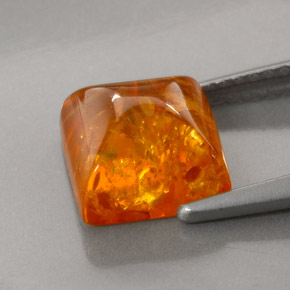 Ámbar naranja natural de 1,21 ct, transparente, transparente / translúcido