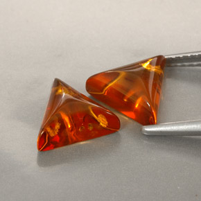 Gemas de ámbar naranja natural de  ct, transparente, transparente / translúcido