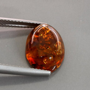 Ámbar naranja natural de 2,13 ct, transparente, transparente / translúcido