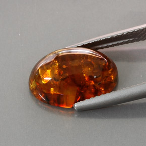 Ámbar naranja natural de 2,13 ct, transparente, transparente / translúcido