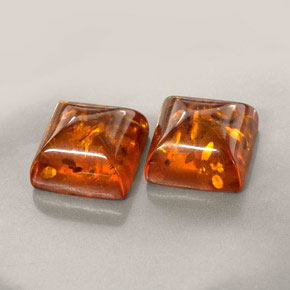 Gemas de ámbar naranja natural de  ct, transparente, transparente / translúcido