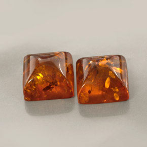 Gemas de ámbar naranja natural de  ct, transparente, transparente / translúcido