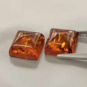 Gemas de ámbar naranja natural de  ct, transparente, transparente / translúcido