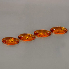 Gemas de ámbar naranja natural de  ct, transparente, transparente / translúcido