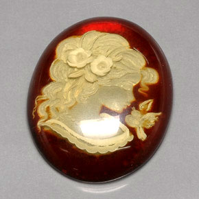 Ámbar naranja natural de 31,01 ct, transparente, transparente / translúcido