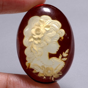 Ámbar naranja natural de 25,28 ct, transparente, transparente / translúcido