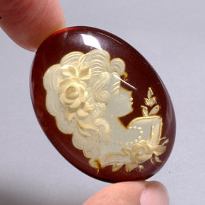 Ámbar naranja natural de 25,28 ct, transparente, transparente / translúcido