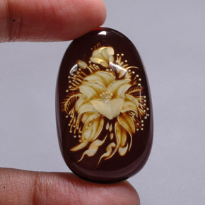 Ámbar marrón natural de 17,34 ct, transparente, transparente / translúcido