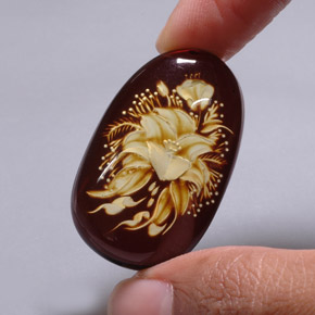 Ámbar marrón natural de 17,34 ct, transparente, transparente / translúcido
