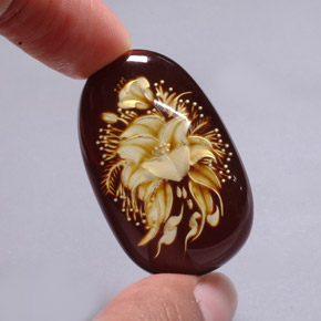 Ámbar marrón natural de 17,34 ct, transparente, transparente / translúcido
