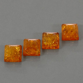 Gemas de ámbar naranja natural de  ct, transparente, transparente / translúcido