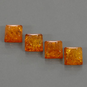 Gemas de ámbar naranja natural de  ct, transparente, transparente / translúcido