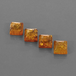 Gemas de ámbar naranja natural de  ct, transparente, transparente / translúcido