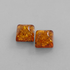 Gemas de ámbar naranja natural de  ct, transparente, transparente / translúcido