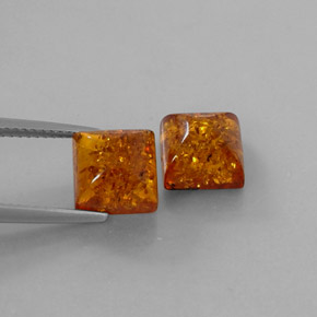 Gemas de ámbar naranja natural de  ct, transparente, transparente / translúcido