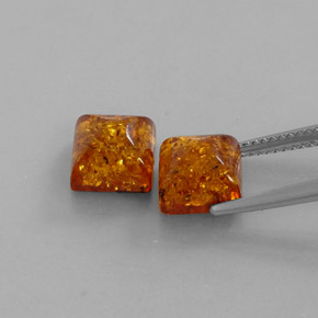 Gemas de ámbar naranja natural de  ct, transparente, transparente / translúcido
