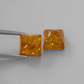 Gemas de ámbar naranja natural de  ct, transparente, transparente / translúcido