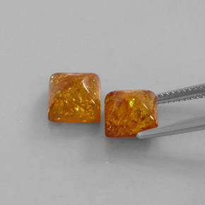 Gemas de ámbar naranja natural de  ct, transparente, transparente / translúcido
