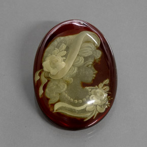 Ámbar marrón natural de 18,89 ct, transparente, transparente / translúcido