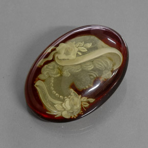 Ámbar marrón natural de 18,89 ct, transparente, transparente / translúcido