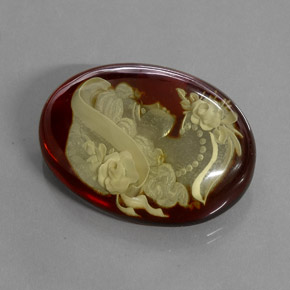 Ámbar marrón natural de 18,89 ct, transparente, transparente / translúcido