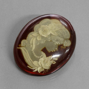 Ámbar marrón natural de 19,78 ct, transparente, transparente / translúcido