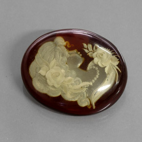 Ámbar marrón natural de 19,78 ct, transparente, transparente / translúcido