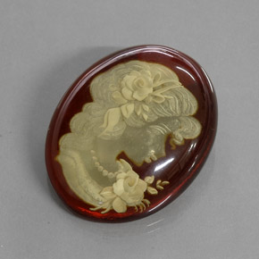 Ámbar marrón naranja natural de 18,51 ct, transparente, transparente / translúcido