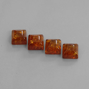 Gemas de ámbar naranja natural de  ct, transparente, transparente / translúcido