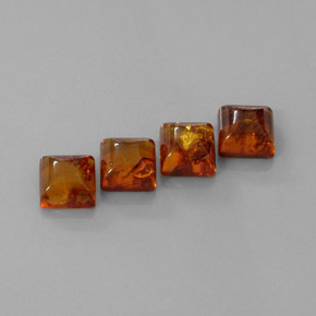 Gemas de ámbar naranja natural de  ct, transparente, transparente / translúcido