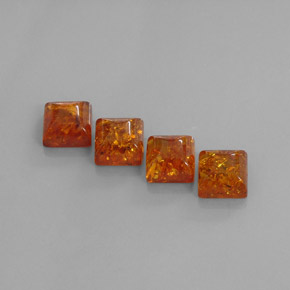 Gemas de ámbar naranja natural de  ct, transparente, transparente / translúcido