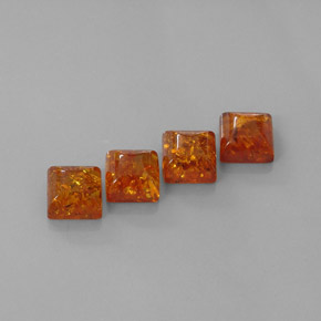 Gemas de ámbar naranja natural de  ct, transparente, transparente / translúcido