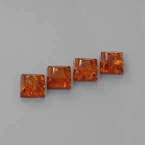 Gemas de ámbar naranja natural de  ct, transparente, transparente / translúcido