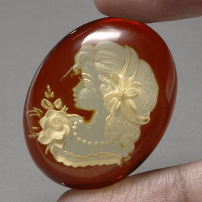 Ámbar naranja natural de 23,16 ct, transparente, transparente / translúcido