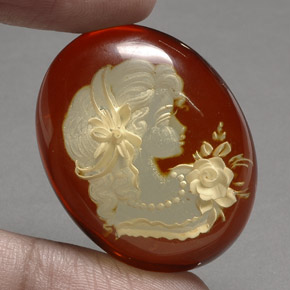 Ámbar naranja natural de 23,16 ct, transparente, transparente / translúcido