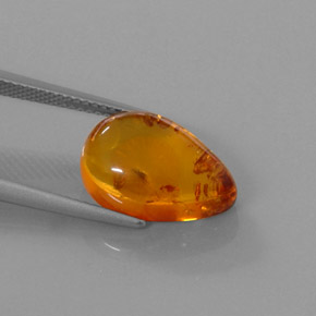 Ámbar naranja natural de 2,61 ct, transparente, transparente / translúcido
