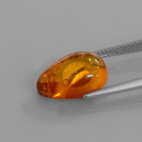 Ámbar naranja natural de 2,61 ct, transparente, transparente / translúcido